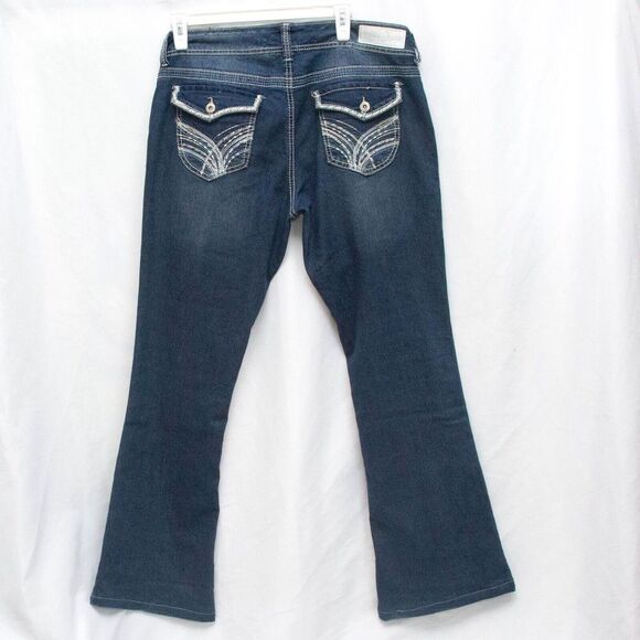 Ariya Jeans Denim - Womens Junior Ariya Bootcut Jeans Size 11/12 BootCut Dazzled Pockets Low Rise